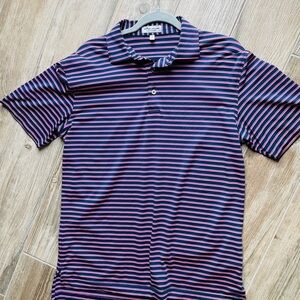 Peter Millar Striped Polo Shirt - Navy and Pink